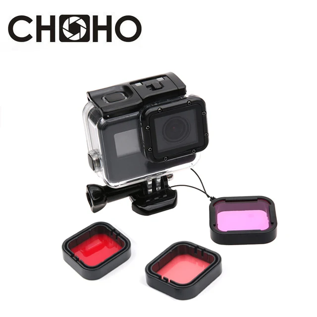 

Diving Filter Red Pink Purple waterproof Case Underwater Housing Dive Filtors For Gopro Hero 5 6 7 Black For Go Pro Accessory