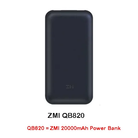 ZMI power Bank 20000 мАч 15000mAhUSB-C PD 2,0 внешний аккумулятор Портативная зарядка 3,0 type-C зарядное устройство для Macbook - Цвет: QB820 Black