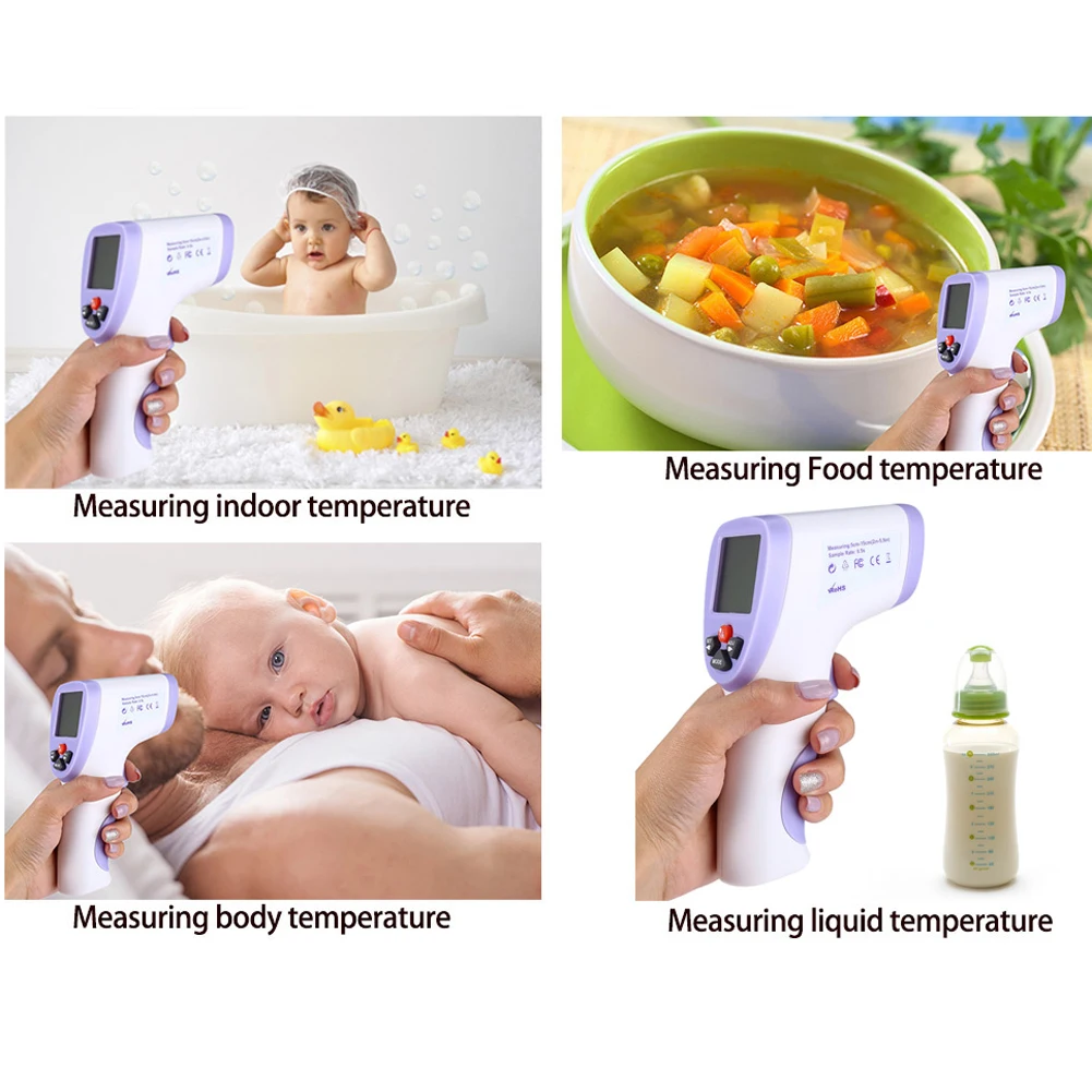 Handheld Non-Contact Medical Hosehold IR Infrared Digital Laser LCD Thermometer 32-43C Forehead Baby Body Cheking Thermometer