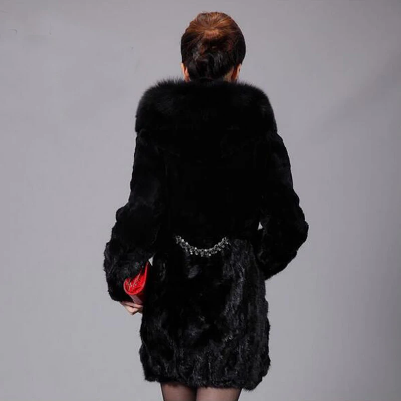 FHILLINUO женское пушистое пальто из норки, мех кролика Рекс, длинное пальто с капюшоном, новинка, элегантное пальто из норки с длинным рукавом, большие размеры