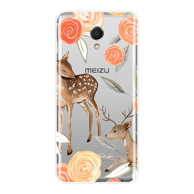 Мягкая задняя крышка для Meizu M2 M3 M5 M6 Note цветы мопс собака кошка лиса чехол телефона