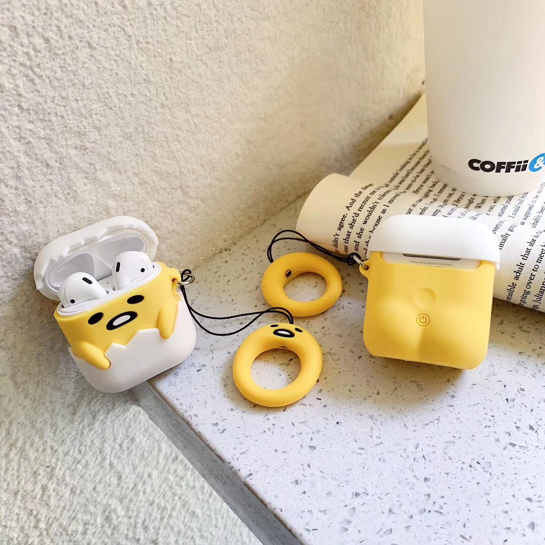 Airpods Pro Чехол стильная футболка с изображением персонажей видеоигр 3D Gudetama Мягкий силиконовый чехол для Apple Airpods 1/2/3 крышка Беспроводной Bluetooth наушники чехол