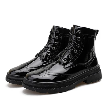 

Hot Sale Men Boots Autumn High Quality Pu Leather Warm Waterproof Casual Working Shoes New FashionSoft Fall Male Footwear Botas
