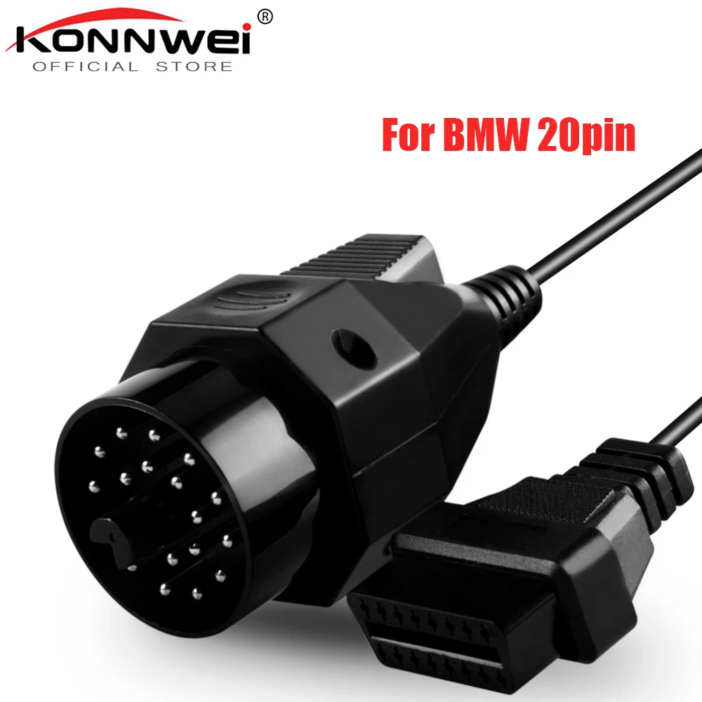 

5pcs OBD OBD II Adapter for BMW 20 pin to OBD 2 16 PIN Female Connector e36 e39 X5 Z3 for BMW 20pin Car Diagnostic OBD2 Adapter