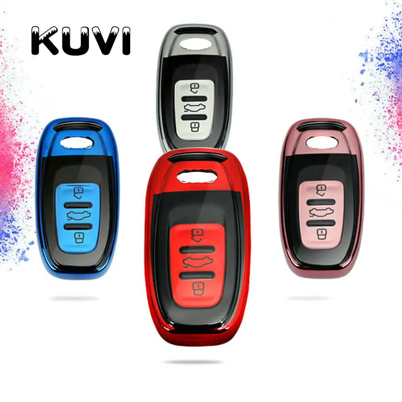 

NEW!TPU Car Key Protection Cover For Audi B6 B7 B8 A4 A5 A6 A7 A8 Q5 Q7 R8 TT S5 S6 S7 S8 SQ5 Remote Key Jacket Car-stying