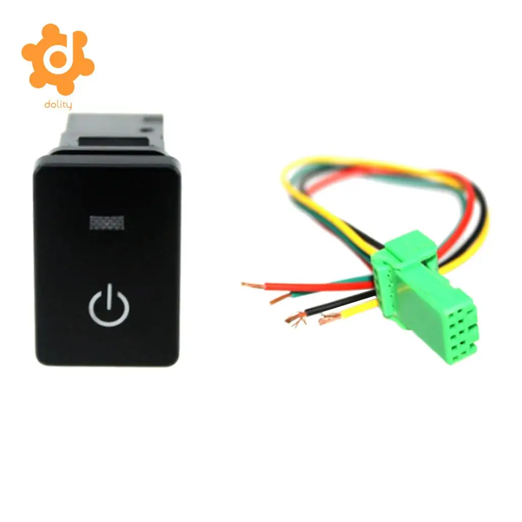 4 Pole Push Button Switch Blue LED for Toyota Camry Land Cruiser Hilux