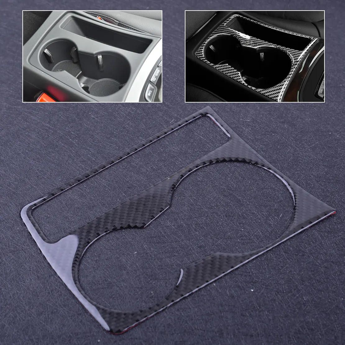 

CITALL Car Interior Water Cup Holder Panel Position Trim Cover Carbon Fiber Decoration for Audi A4 A5 S4 RS5 S5