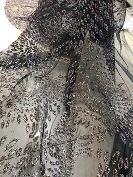 

5yards luxury glued glitter mesh tulle lace fabric L-354 for sawing