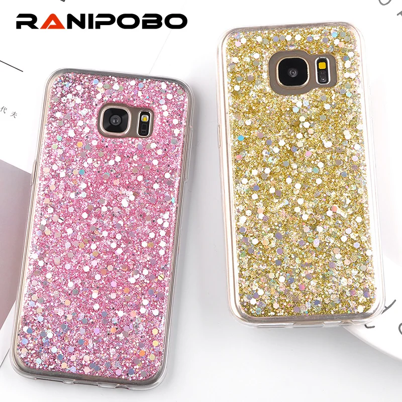 

Shinning Glitter Cover for Samsung Galaxy S7 S8 Plus S7edge Bling Sequins Soft Phone Capa Fundas for Galaxy S8Plus
