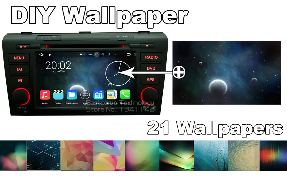 Best Pure Android 6.0 Car DVD for Mazda 3 2004 2005 2006 2007 2008 2009 With Octa Core Radio Bluetooth Rear View Camera 6