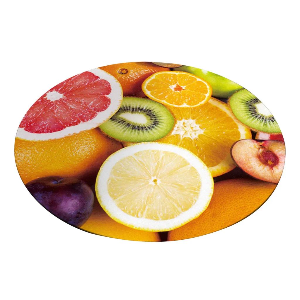 Ouneed напольный ковер модный летний фруктовый узор Кристалл бархатистый коврик кухня ванная комната круглый коврик 60#80#100 см 2 мая