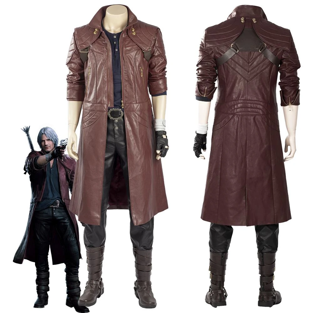 Devil May Cry 3 Dante Cosplay Costume Leather Halloween Outfit Devil May Cry 3 Dante Cosplay Costume Leather Halloween Outfit