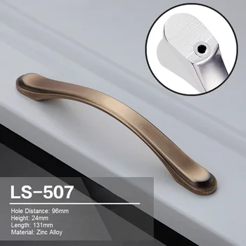 1PCS Zinc Alloy Handle Furniture Cabinet Drawer Wardrobe Bathroom Kitchen Door Handle Copper Color