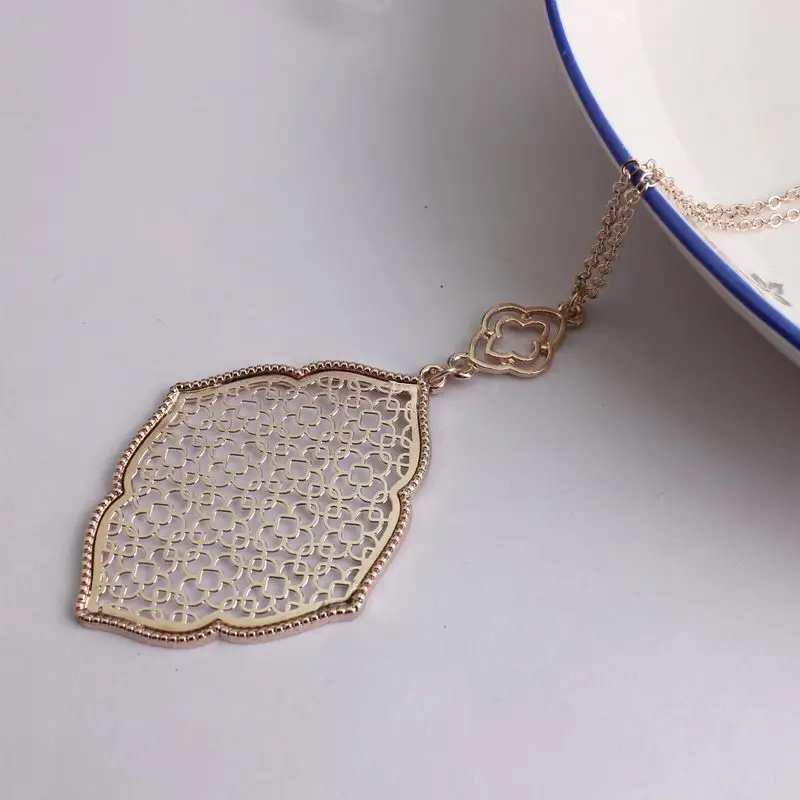 Дизайнерское Филигранное длинное ожерелье с подвеской в виде сердца, хит, массивное Ожерелье С Рисунком Клевера для женщин, подарок на день матери