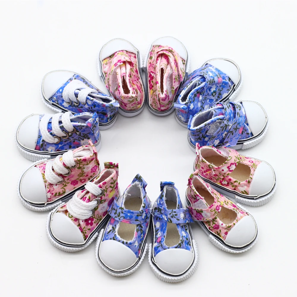 Различные цвета 5 см печать ковбой синий розовый мини кукольные кроссовки обувь для 1/6 BJD аксессуары