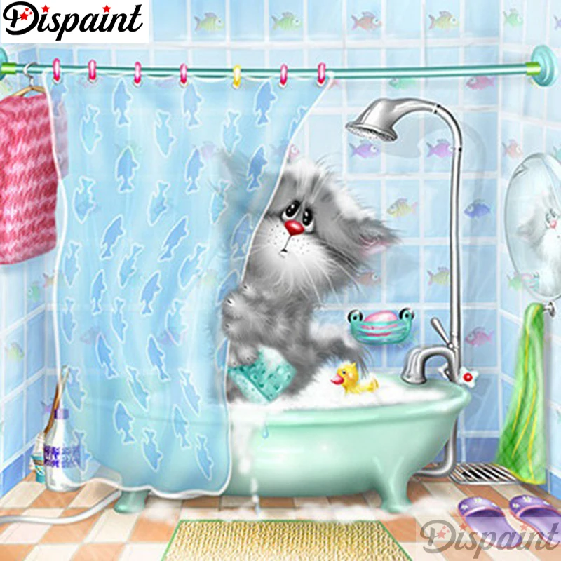 

Dispaint Full Square/Round Drill 5D DIY Diamond Painting "Cartoon cat" 3D Embroidery Cross Stitch 5D Home Decor A11372