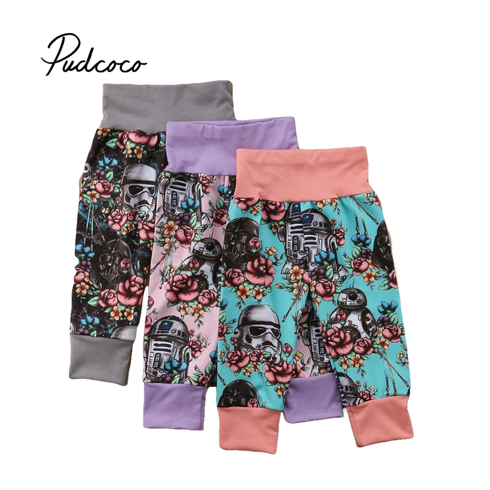 

Pudcoco 2018 New Cartoon Toddler Kids Baby Girls Boys Pants Star War Floral Print Pants Leggings Trousers 1-5T