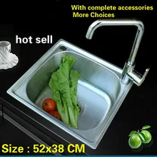 304 нержавеющая сталь, балкон, кухонная раковина, мини, обычная, с одним слотом, 52x38 см