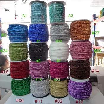 

900 Yards 3/8'' 10mm Elastic Glitter Ribbon Great For Headbands