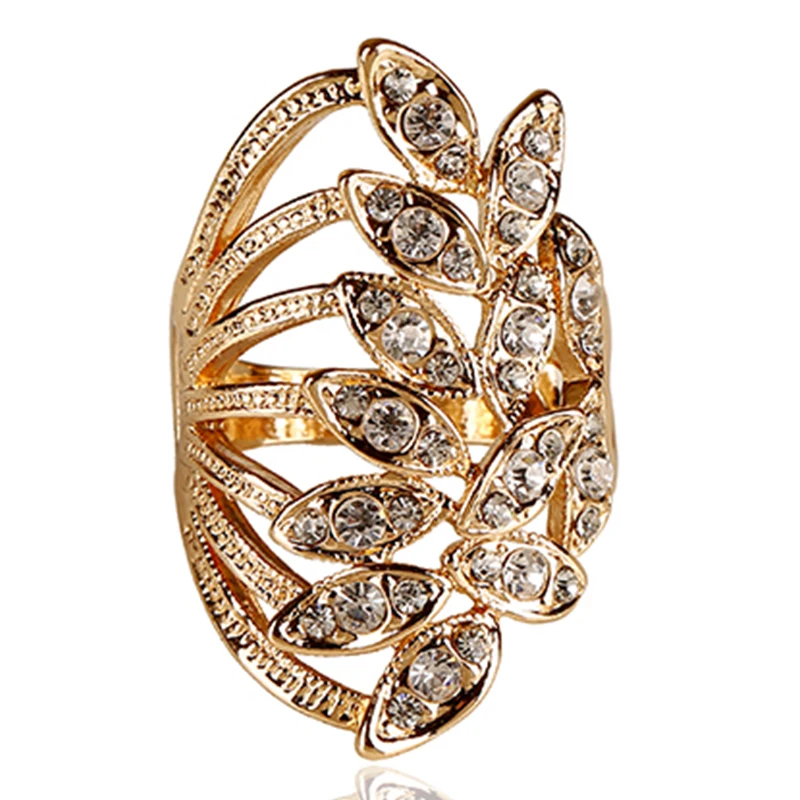 Full Finger Women Rings Leaves Shape Ring For Women In The Party