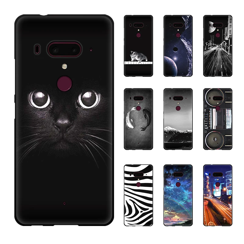 

JURCHEN Silicone Soft Phone Case For HTC U12 Plus Case Cover TPU Cute Cartoon Back Cover For For HTC U12+ Case For HTC U 12 Plus