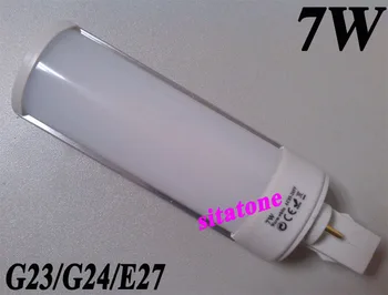 

Free shipping E27 G24 G23 7W LED Bulb AC85-265V 770LM 7*1w led lamp