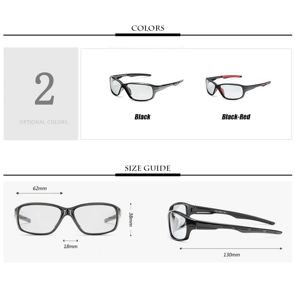 Поляризованные фотохромные солнцезащитные очки для рыбалки, мужские велосипедные походные очки-хамелеоны для вождения, Мужские Дневные И Ночные очки с держателем линз, Sol Hombre