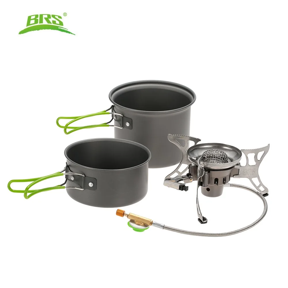 BRS Portable Folding Outdoor Gas Stove Set Windproof Cookware Camping Hiking Picnic Stove