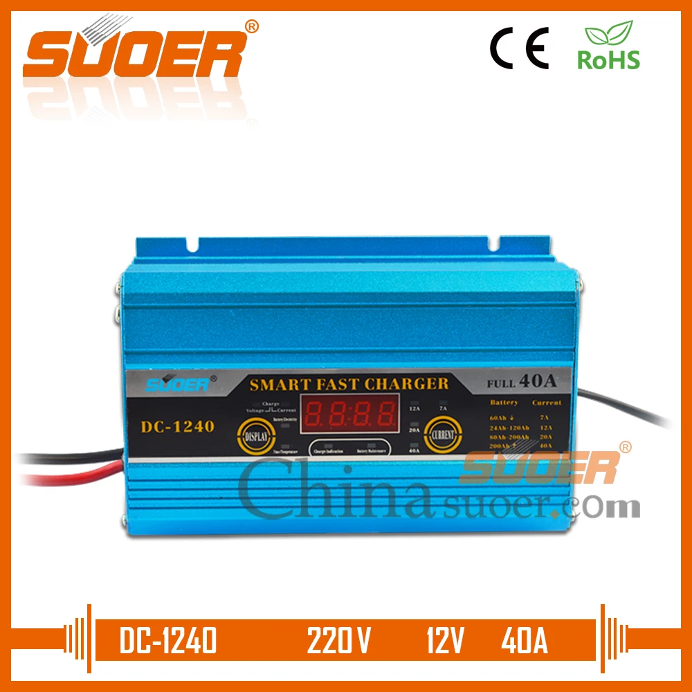 Suoer быстрое зарядное устройство 12 V 40A автоматическая зарядка для аккумулятора с
