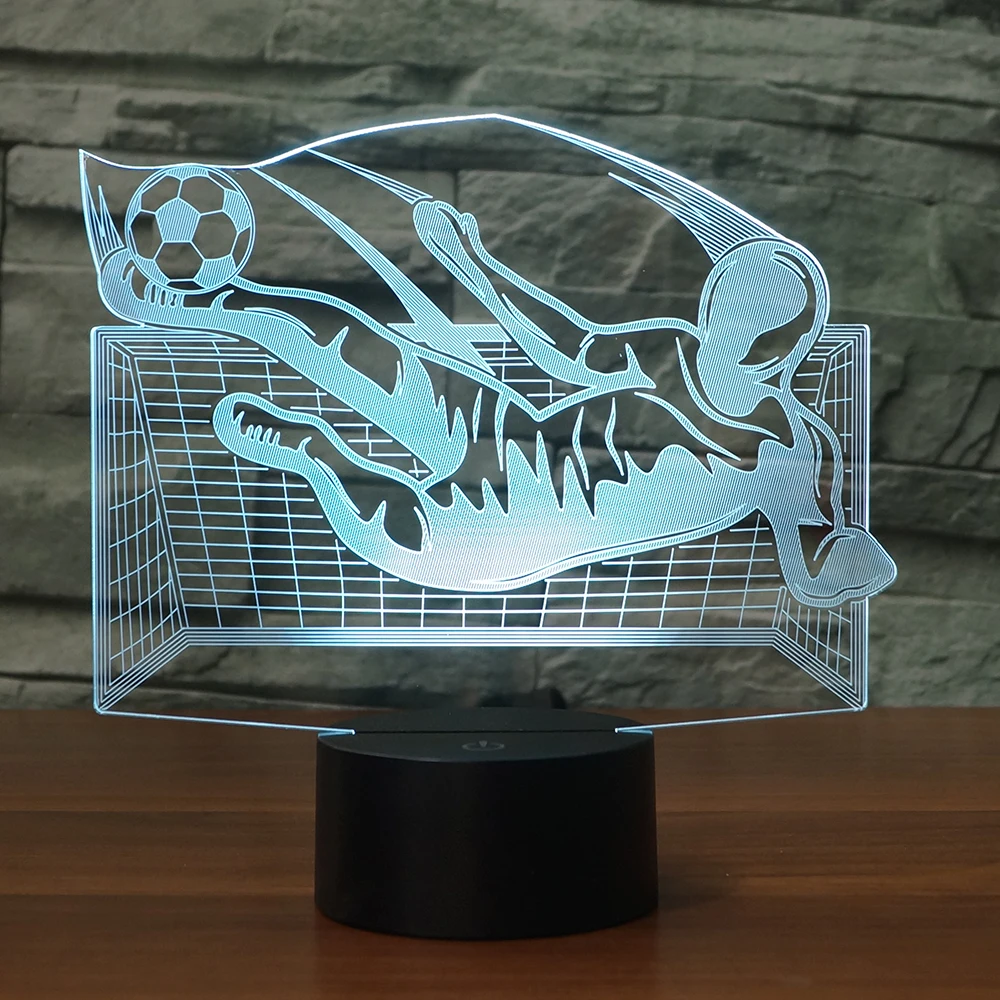 Светодиодный Летающий Kick Футбол лампа 7 Изменение Цвета 3D иллюзия ночника