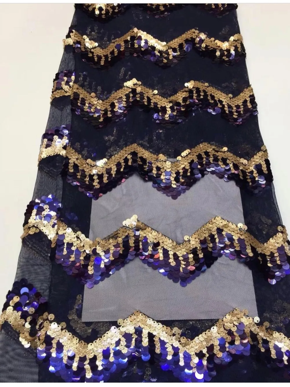 

Nigerian Lace Fabric High Quality Net Mesh Lace Guipure Party Dress African Lace Fabric Purple Sequins DYS54