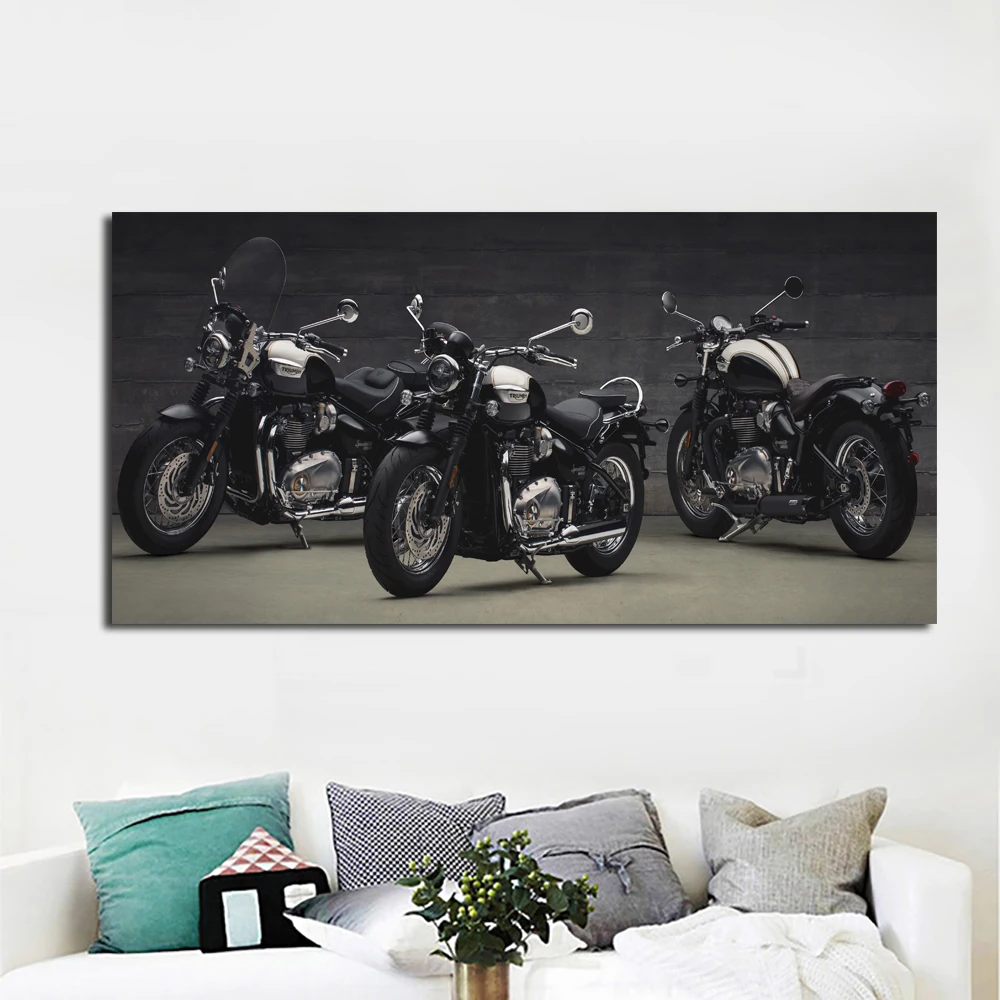 Самоотверженный настенный художественный постер картина три мотоцикла настенные картины для гостиной винтажное искусство домашний Декор без рамы