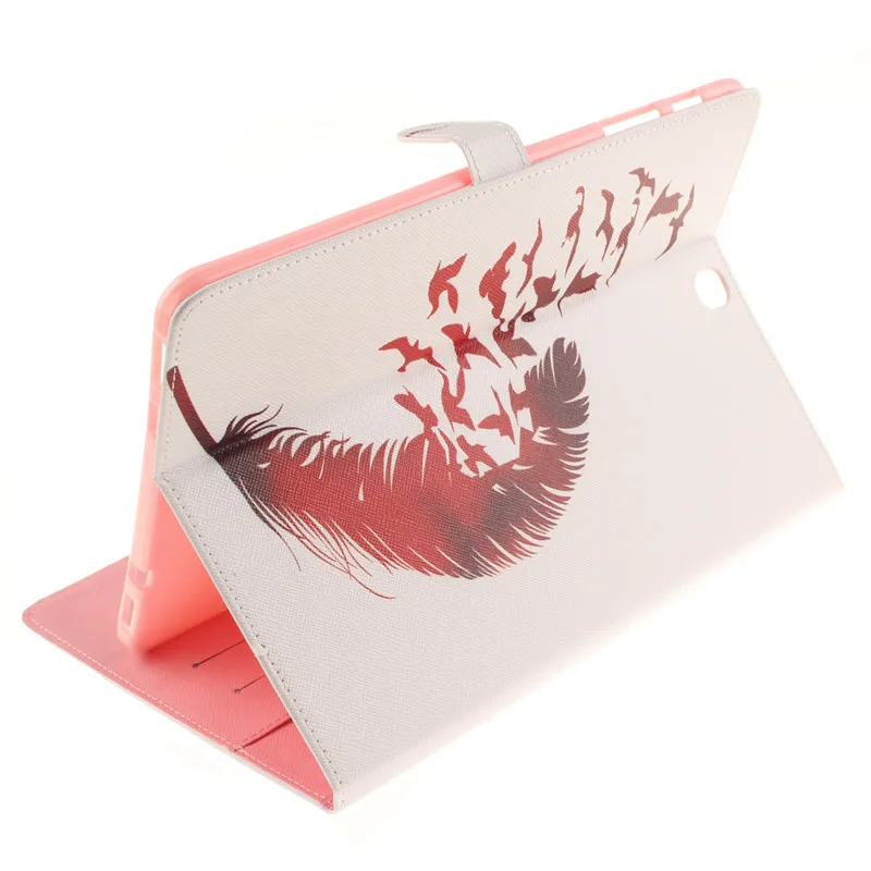 Luxury 2 Leavies PU Leather Stand Flip Case for Samsung Galaxy Tab S2 9.7 Case T810 T815 Wallet  Case Tablet Cover Back Silicon (42)