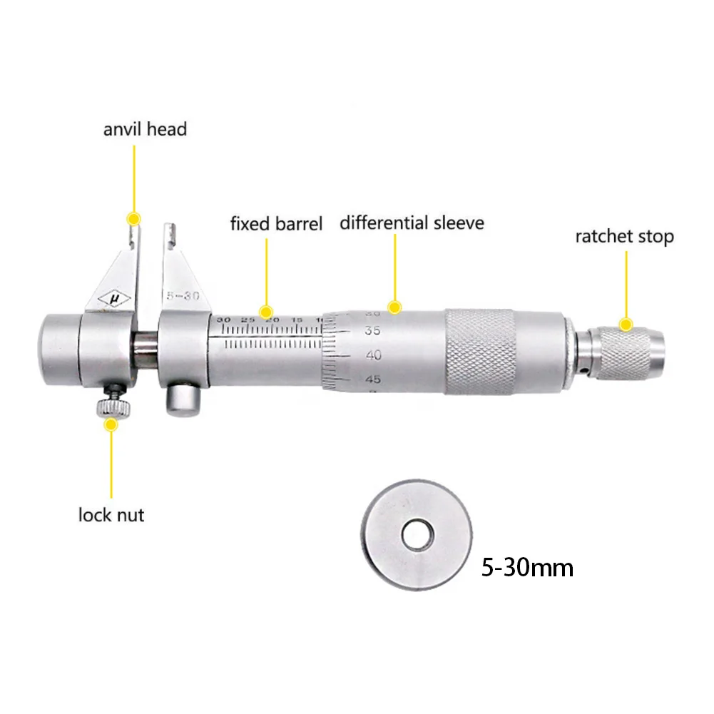 5-30 мм Микрометры внутреннего диаметра сантиметр карты Калибр резьбы спиральный микрометр для измерительных инструментов