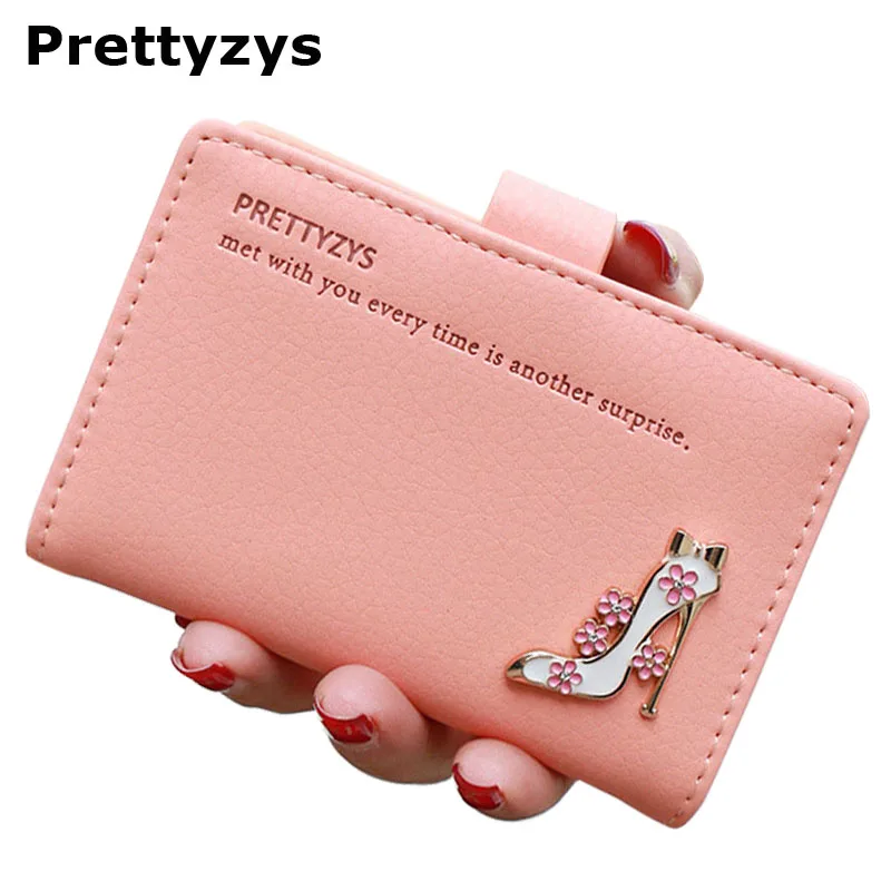 

Prettyzys High-heeled Design Women Card holder Wallets Leather Short Credit ID card Holder Korean style 20 cards wallets Gift