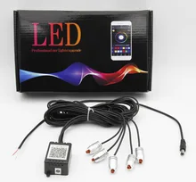 

5 in 1 6.2M RGB LED Car Interior Light Multicolor EL Neon Strip Light Sound Active Bluetooth Phone Control Atmosphere Light 12V