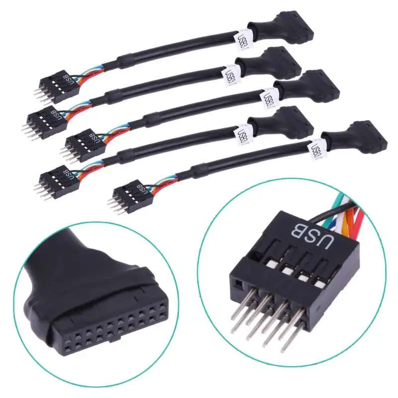 1-5 шт. 19/20Pin USB 3 0 гнездо на 9Pin 2 кабель для компьютера материнская плата