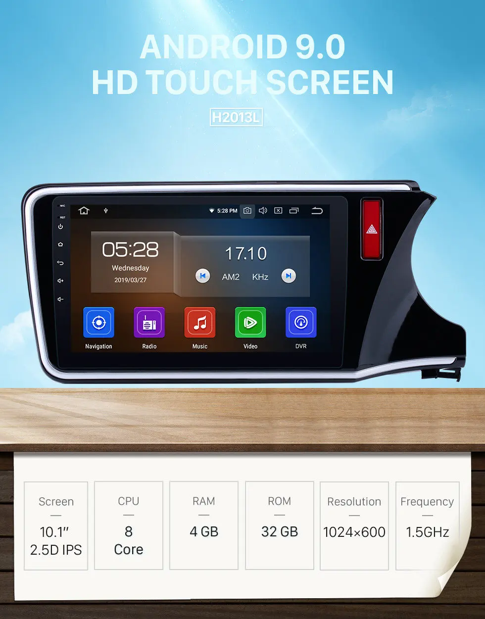 Excellent Seicane 10.1"Android 9.0 Car Radio Blutooth GPS Navigation For 2014 2015-2017 HONDA CITY Right Hand Driving Mirror Link 0