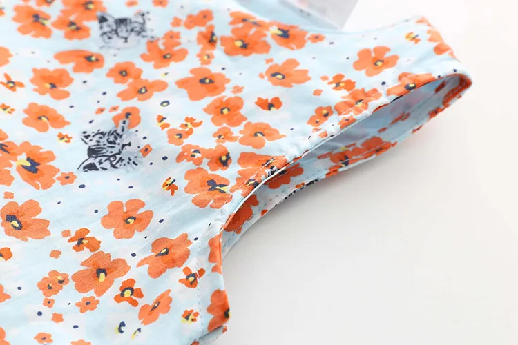 2018 Summer 2-10 Years Sexy Heart Shape Backless Floral Full Print Princess Dance Party Prom Little Kids Girl Cottoning Dress (7)