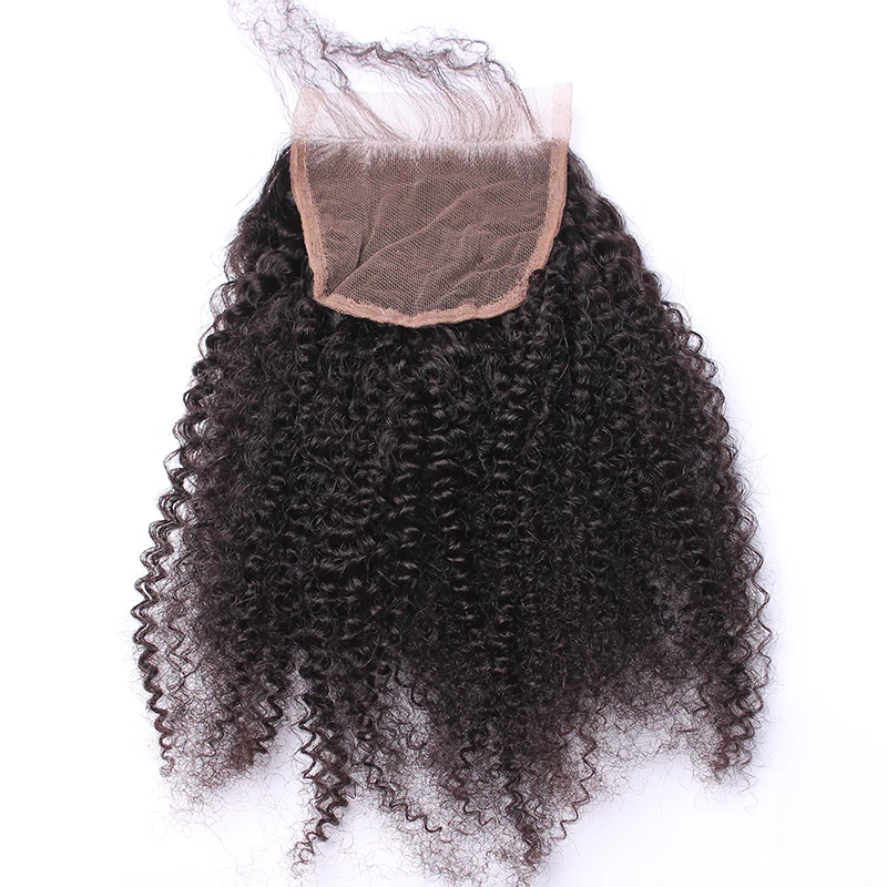 

Afro Kinky Curly Lace Closure With Baby Hair 4B 4C 100% Human Hair Closure Free Part Bleached Knots Natural Color Comingbuy Remy