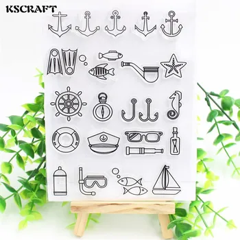 

KSCRAFT Sailing Anchor Transparent Clear Silicone Stamp/Seal for DIY scrapbooking/photo album Decorative clear stamp sheets 043