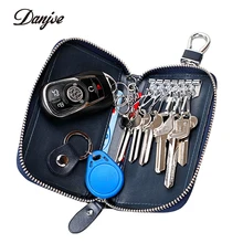 DANJUE cowskin из натуральной коровьей кожи ключ карты сумка держатель брендовая ключница, чехол, кошелечного типа чехол для мужчин и женщин высокого качества маленький кошелек-брелок для ключей