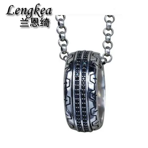 

Lengkea jewery men necklace Real 925 sterling silver pendant personality Vintage Car Tire Cool men jewelry charm boyfriend Gifts
