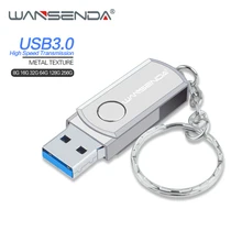 Новый WANSENDA брелок флеш-накопитель USB 3,0 Вращающаяся Ручка Drive 8 ГБ 16 32 64 128 256 флешки USB Stick 3,0 Flash Drive