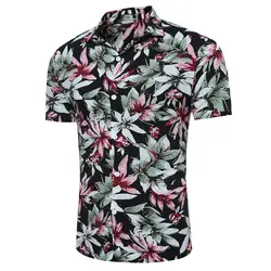 2018 Для мужчин s рубашки гавайская рубашка Camisa социальной Masculina короткий рукав Повседневное рубашки Slim Fit Для мужчин Костюмы сорочки Homme