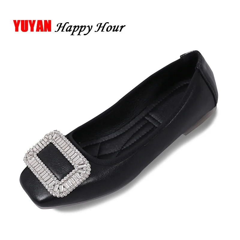 

Luxury Brand Shoes Women Fashion Shoes Rhinestone Soft Leather Elegant Women's Flats Big Size Office Ladies Shoes Black Red A310