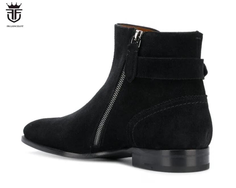 Couro Shoes Boots Sapatinho Partido Volta Chelsea De Fr Preto Camurça Up 2019 Novos Cinta Ankle Low Lancelot Homens Meia Zip Botas Top 4qPXwTf