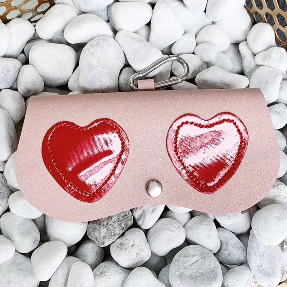 

With Clip Eyeware Cute Artificial Leather Handbags Decoration Glasses Case Pouch Portable Cartoon Keychain Protection Sunglasses