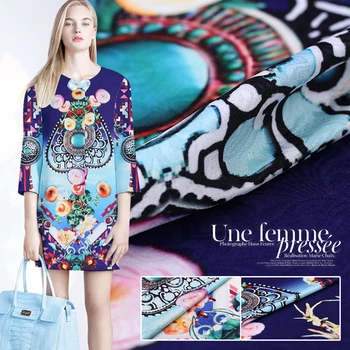 

Private custom high - end digital inkjet jacquard fabrics high - end export fabrics autumn and winter fashion fabrics