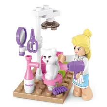 0515 SLUBAN Menina Amigos Pet Grooming Loja Modelo Building Blocks Iluminai DIY Action Figure Brinquedos Para Crianças Compatível Legoe